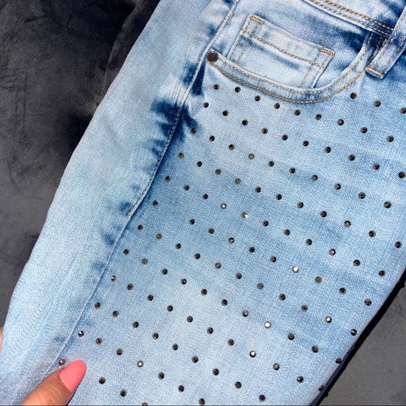 Bebe Bejeweled Rhinestone Jeans - Picture 2 of 8